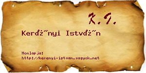 Kerényi István névjegykártya